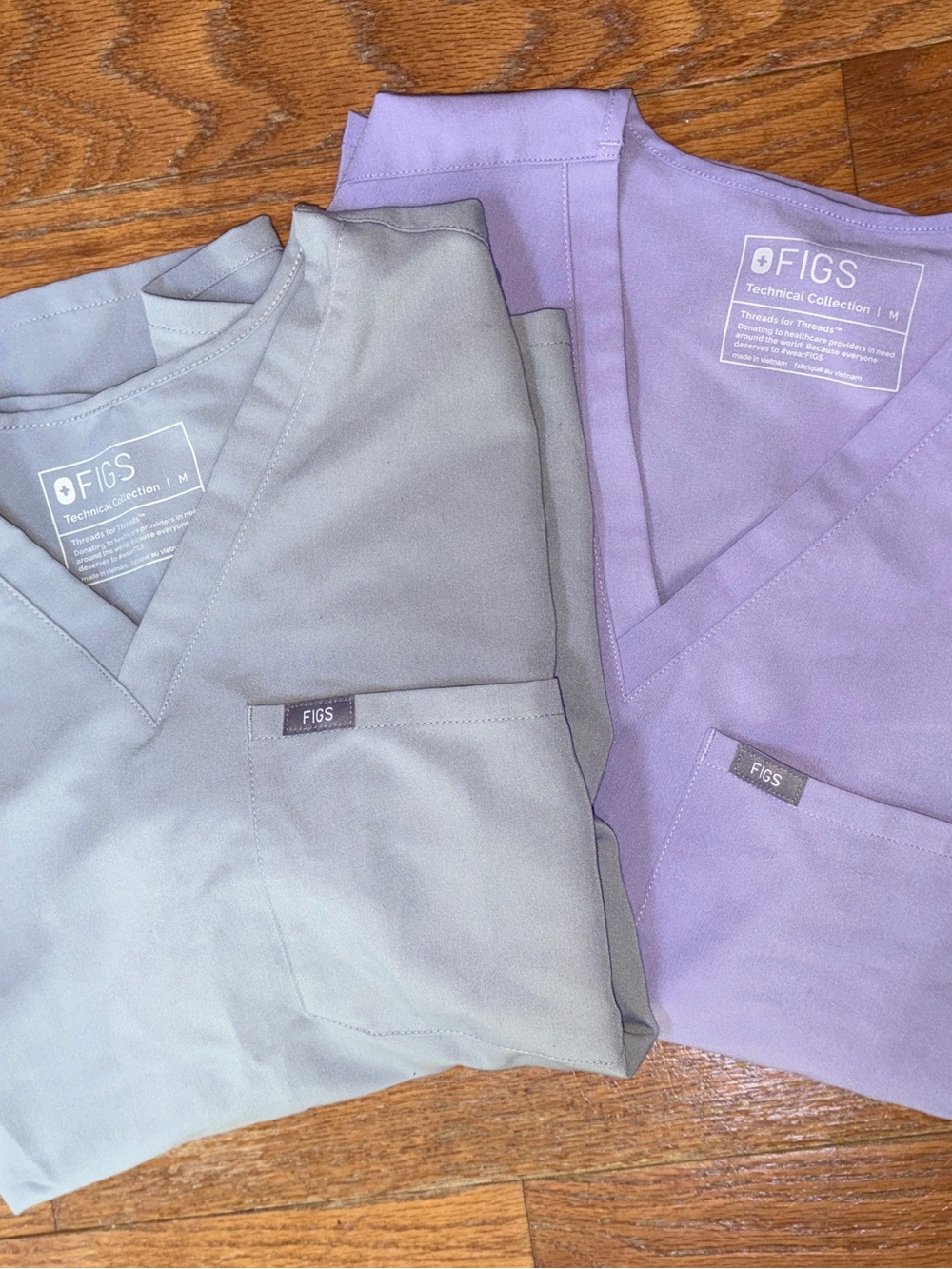 FIGS Scrub Top Bundle Women M Gray Purple Technical Collection
